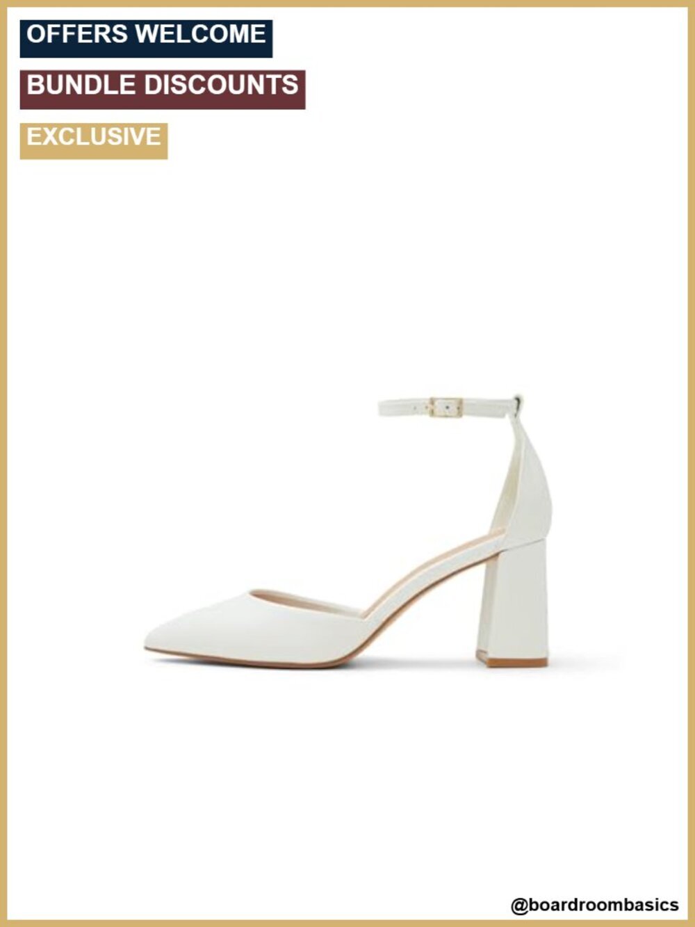 ALDO Jan Ankle-strap Block Heeled Pump - Leather, Pointed Toe
